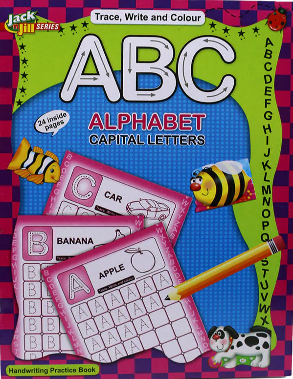Trace, Write and Colour ABC Alphabet Capital Letters