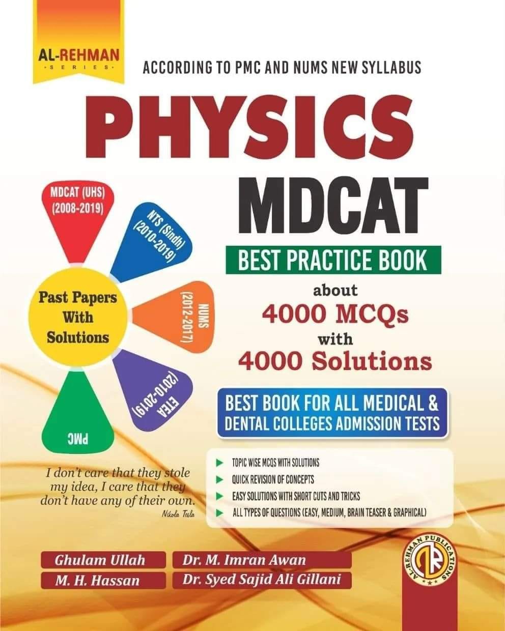 Physics MDCAT Best Practice Book About 4000 MCQs Past Paper With Solutions