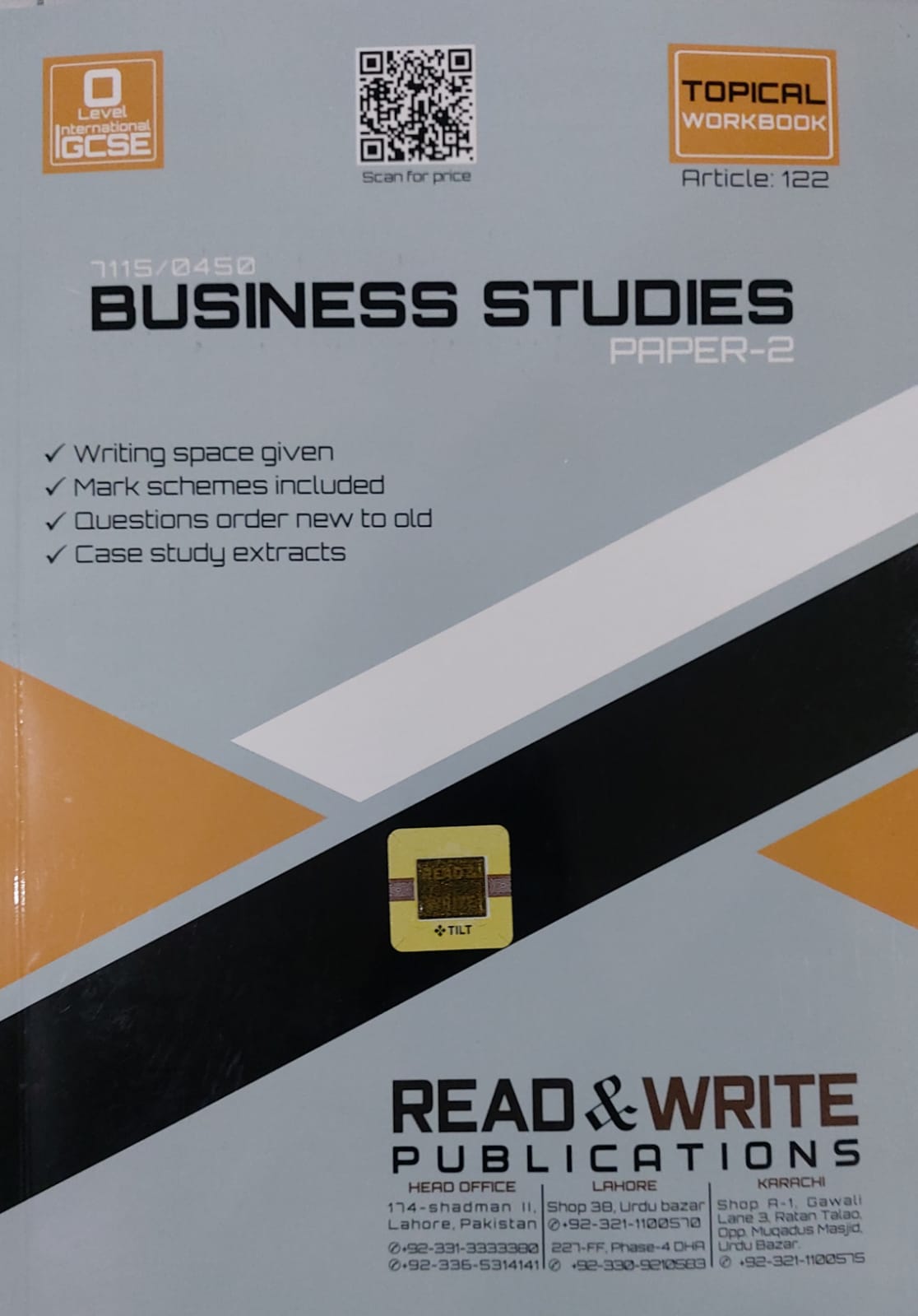 122 Business Studies O Level Paper 2 Topical Work Book