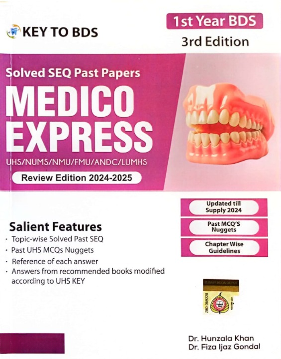 Key to BDS Solved SEQ Past Papers Medico Express for 1st Year BDS