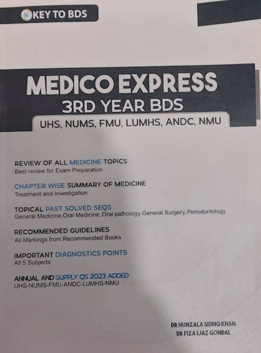 Key to BDS Medico Express For 3rd Year BDS