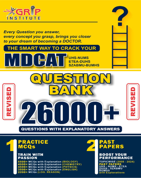 GRIP MDCAT 26000+Practice MCQs & Past Papers