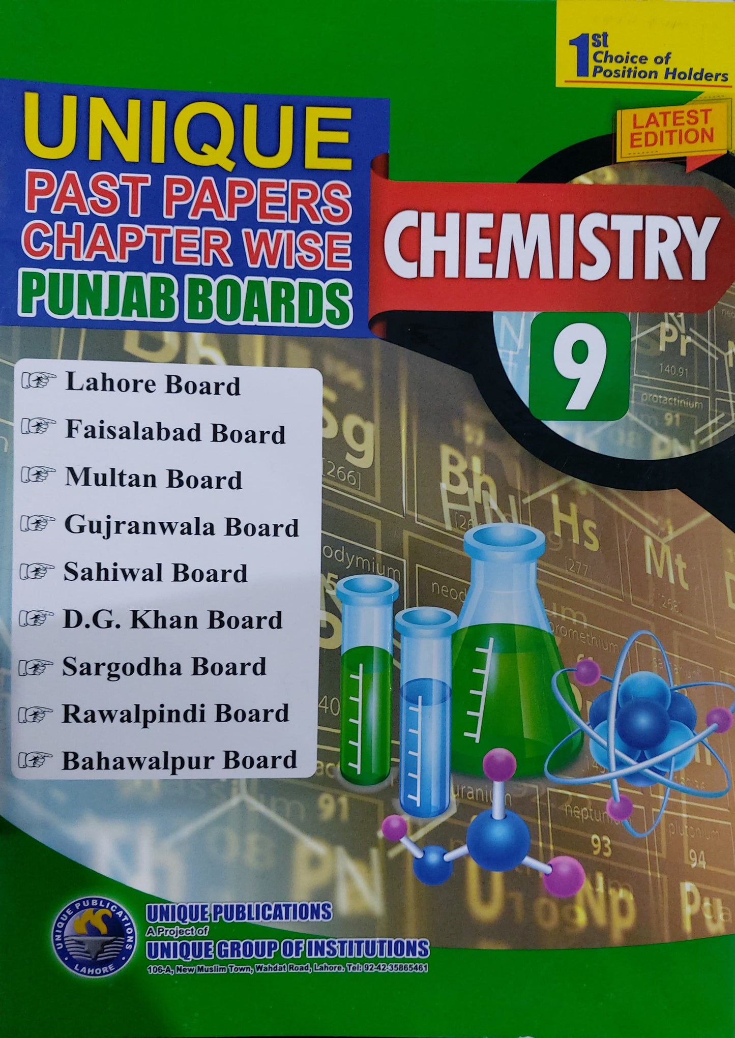 Unique Past Papers Chemistry 9 Chapter Wise Punjab Board