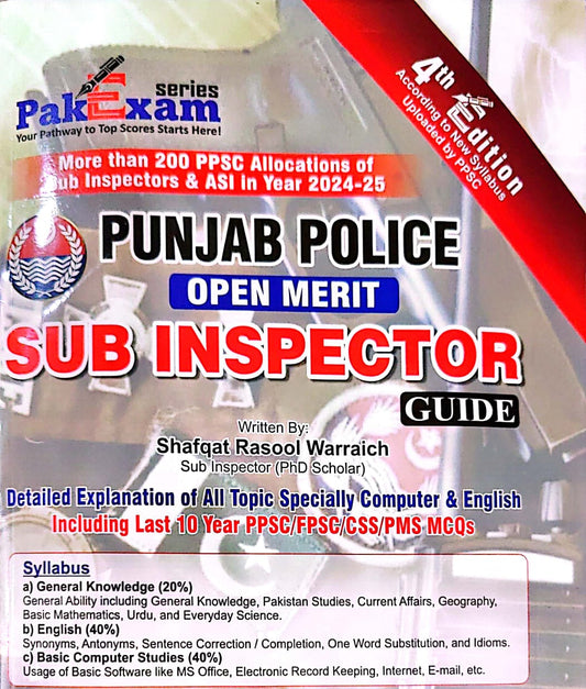Punjab Police Open Merit Sub Inspector Guide