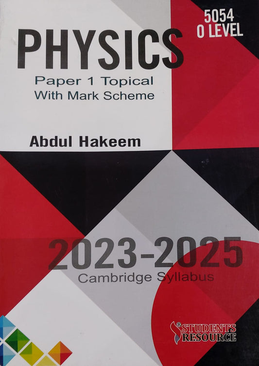 O Level Physics Paper 1 Topical With Mark Scheme