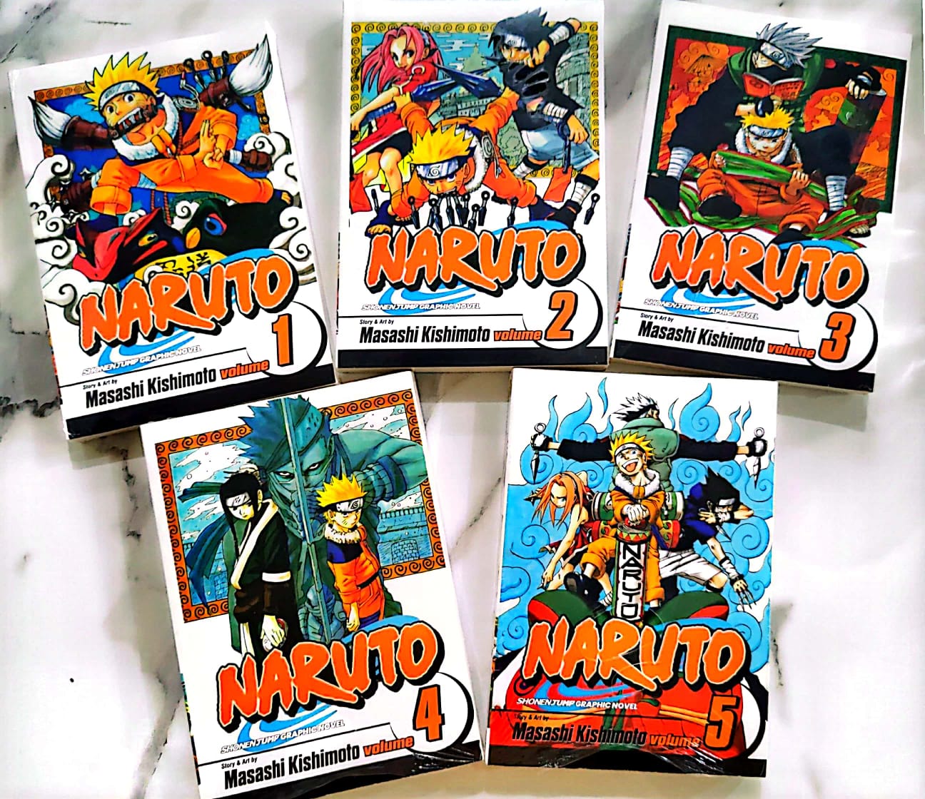 Naruto 1 to 5 Volume Set By Masashi Kishimoto