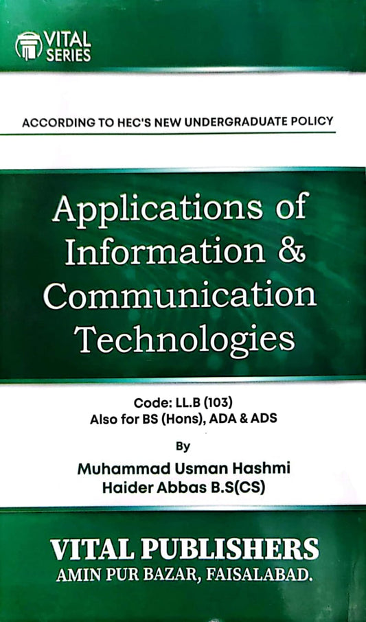 Vital Series Applications Of Information And Communication Technologies By Muhammad Usman Hashmi