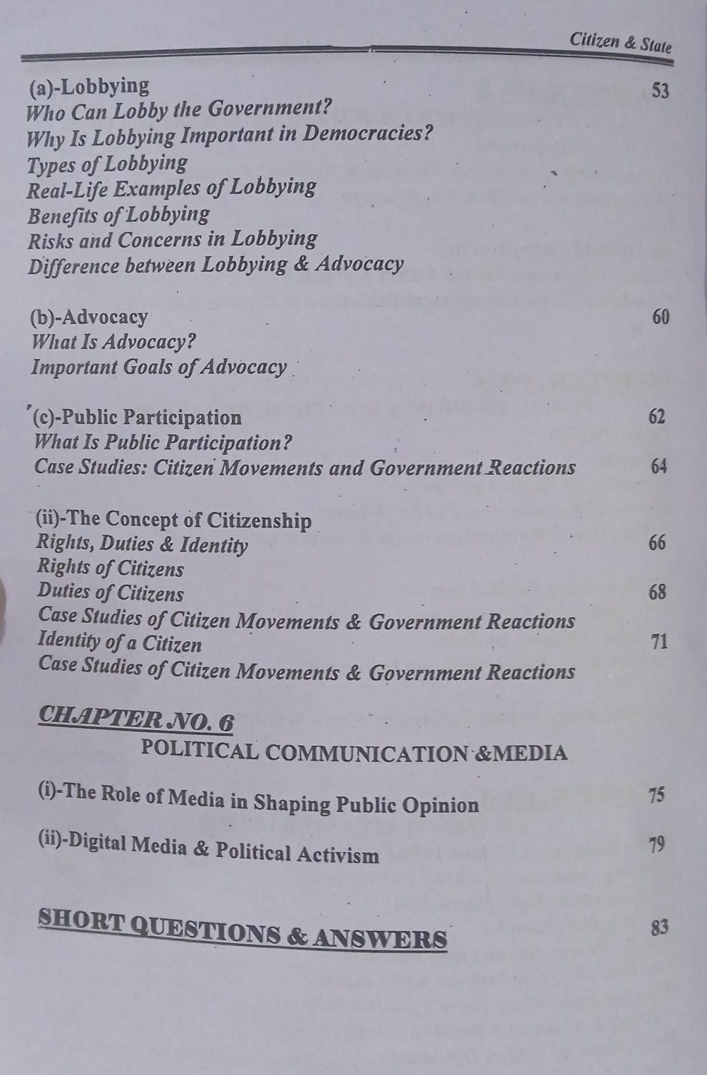 Citizen & State Understanding Fundamentals Of Citizen Politics