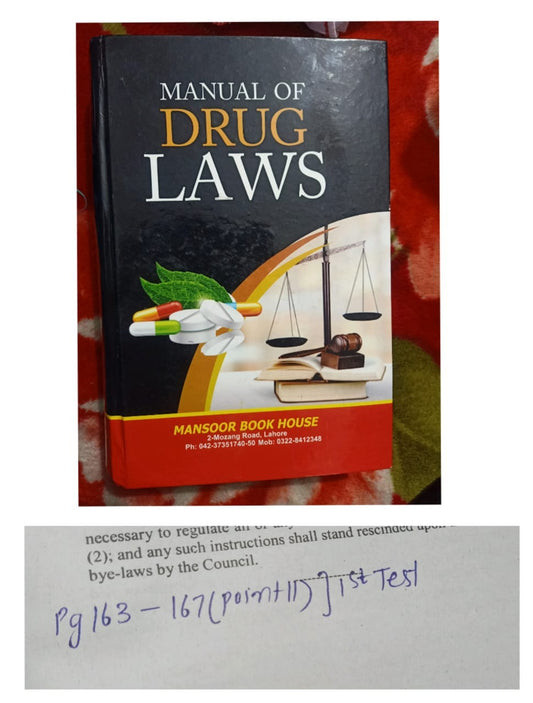 Manual Of Drug Laws