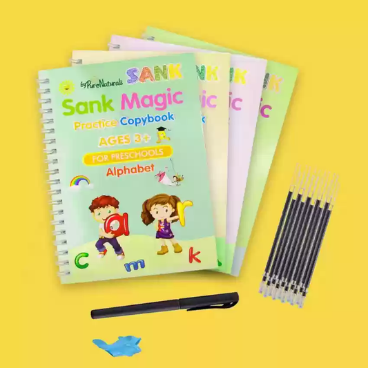 Sank Magic Practice Copybook Pen Preschools Kids 4-Pcs
